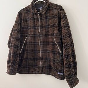 Vintage Patagonia Fleece Brown Plaid Zip Jacket
